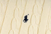 Ralph Lauren High-Density Embroidered Half-Turtleneck Cable Knit Sweater