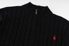 Ralph Lauren High-Density Embroidered Half-Turtleneck Cable Knit Sweater