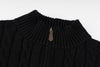 Ralph Lauren High-Density Embroidered Half-Turtleneck Cable Knit Sweater