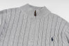Ralph Lauren High-Density Embroidered Half-Turtleneck Cable Knit Sweater