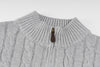 Ralph Lauren High-Density Embroidered Half-Turtleneck Cable Knit Sweater