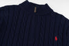 Ralph Lauren High-Density Embroidered Half-Turtleneck Cable Knit Sweater