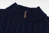Ralph Lauren High-Density Embroidered Half-Turtleneck Cable Knit Sweater