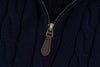 Ralph Lauren High-Density Embroidered Half-Turtleneck Cable Knit Sweater