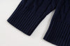 Ralph Lauren High-Density Embroidered Half-Turtleneck Cable Knit Sweater