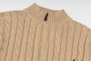 Ralph Lauren High-Density Embroidered Half-Turtleneck Cable Knit Sweater