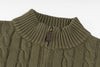 Ralph Lauren High-Density Embroidered Half-Turtleneck Cable Knit Sweater