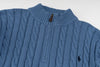 Ralph Lauren High-Density Embroidered Half-Turtleneck Cable Knit Sweater