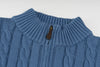 Ralph Lauren High-Density Embroidered Half-Turtleneck Cable Knit Sweater