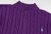 Ralph Lauren High-Density Embroidered Half-Turtleneck Cable Knit Sweater