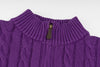 Ralph Lauren High-Density Embroidered Half-Turtleneck Cable Knit Sweater