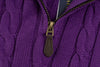 Ralph Lauren High-Density Embroidered Half-Turtleneck Cable Knit Sweater