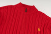 Ralph Lauren High-Density Embroidered Half-Turtleneck Cable Knit Sweater