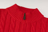 Ralph Lauren High-Density Embroidered Half-Turtleneck Cable Knit Sweater