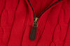 Ralph Lauren High-Density Embroidered Half-Turtleneck Cable Knit Sweater