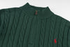 Ralph Lauren High-Density Embroidered Half-Turtleneck Cable Knit Sweater
