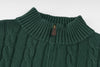 Ralph Lauren High-Density Embroidered Half-Turtleneck Cable Knit Sweater
