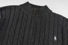 Ralph Lauren High-Density Embroidered Half-Turtleneck Cable Knit Sweater