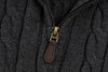 Ralph Lauren High-Density Embroidered Half-Turtleneck Cable Knit Sweater