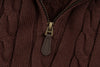 Ralph Lauren High-Density Embroidered Half-Turtleneck Cable Knit Sweater