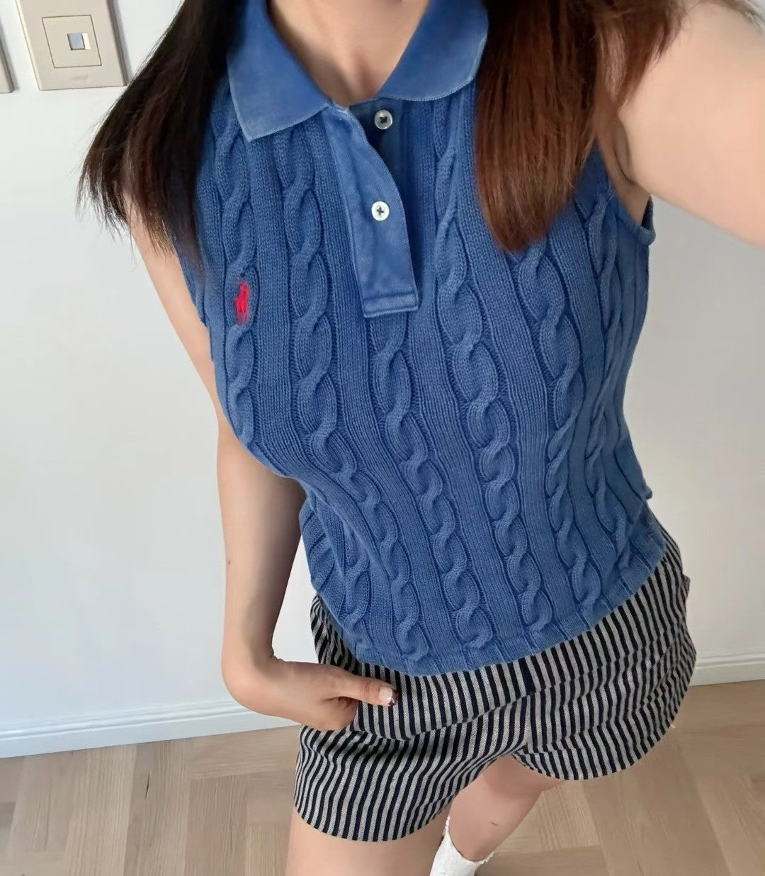 Ralph Lauren Polo Collar Knit Vest - Polo Yaka Triko Yelek