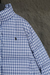 R. Lauren Men Blue Check Puffer Jacket