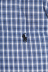 R. Lauren Men Blue Check Puffer Jacket