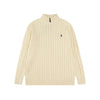 Ralph Lauren High-Density Embroidered Half-Turtleneck Cable Knit Sweater