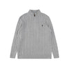 Ralph Lauren High-Density Embroidered Half-Turtleneck Cable Knit Sweater