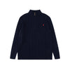 Ralph Lauren High-Density Embroidered Half-Turtleneck Cable Knit Sweater