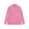 Ralph Lauren High-Density Embroidered Half-Turtleneck Cable Knit Sweater