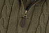 Ralph Lauren High-Density Embroidered Half-Turtleneck Cable Knit Sweater