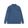 Ralph Lauren High-Density Embroidered Half-Turtleneck Cable Knit Sweater