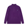 Ralph Lauren High-Density Embroidered Half-Turtleneck Cable Knit Sweater