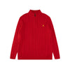 Ralph Lauren High-Density Embroidered Half-Turtleneck Cable Knit Sweater