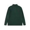 Ralph Lauren High-Density Embroidered Half-Turtleneck Cable Knit Sweater