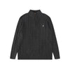 Ralph Lauren High-Density Embroidered Half-Turtleneck Cable Knit Sweater